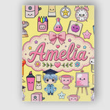 Personalised Name Cute Kawaii Graduation Custom  Unique Gift Idea Elegant Feature Canvas Wall Art Print Decor Picture Ready to Hang