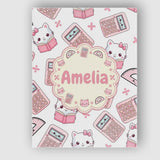 Personalised Name Cute Kawaii Maths Cat Custom  Modern Room Accent Elegant Feature Canvas Wall Art Print Decor Picture Ready to Hang