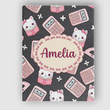 Personalised Name Cute Kawaii Maths Cat Custom  Modern Room Accent Elegant Feature Canvas Wall Art Print Decor Picture Ready to Hang
