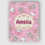 Personalised Name Cute Kawaii Maths Cat Custom  Modern Room Accent Elegant Feature Canvas Wall Art Print Decor Picture Ready to Hang