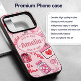Cute Kawaii Valentine Love Hearts Syringe Gift Custom Name Protective Phone Case Mobile Cover Durable Everyday Smartphone Shock Resistant
