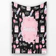 Cute Kawaii Valentine Love Hearts Syringe Gift Calendar Light Grey  Personalised Custom Name Super Soft Fleece Blanket Bed Sofa Throw