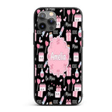 Cute Kawaii Valentine Love Hearts Syringe Gift Custom Name Protective Phone Case Mobile Cover Durable Everyday Smartphone Shock Resistant