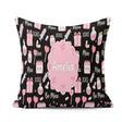 Custom Name Kawaii Valentine Hearts Syringe Calendar Light Grey Square Filled Cushion Throw Pillow Sofa Bed Home Decor Zip Washable UK Made