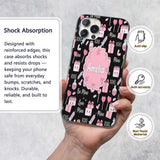 Cute Kawaii Valentine Love Hearts Syringe Gift Custom Name Protective Phone Case Mobile Cover Durable Everyday Smartphone Shock Resistant