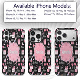 Cute Kawaii Valentine Love Hearts Syringe Gift Custom Name Protective Phone Case Mobile Cover Durable Everyday Smartphone Shock Resistant