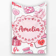 Cute Kawaii Valentine Love Hearts Syringe Gift Calendar White Lovely  Personalised Custom Name Super Soft Fleece Blanket Bed Sofa Throw