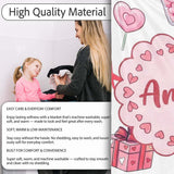 Cute Kawaii Valentine Love Hearts Syringe Gift Calendar White Lovely  Personalised Custom Name Super Soft Fleece Blanket Bed Sofa Throw