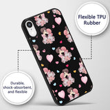 Romantic Couple Kissing Floral Bouquet Hearts Custom Name Protective Phone Case Mobile Cover Durable Everyday Smartphone Shock Resistant