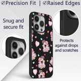 Romantic Couple Kissing Floral Bouquet Hearts Custom Name Protective Phone Case Mobile Cover Durable Everyday Smartphone Shock Resistant