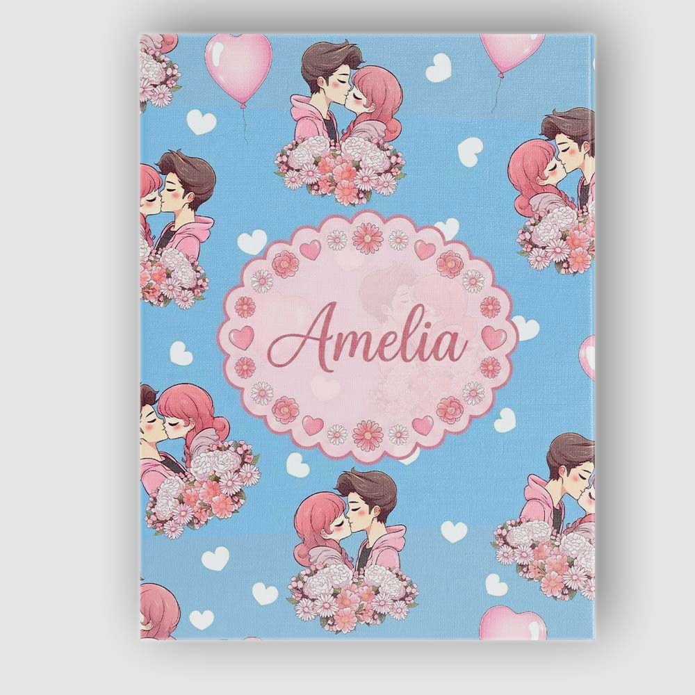 Personalised Name Romantic Couple Kissing Custom  Unique Gift Idea Elegant Feature Canvas Wall Art Print Decor Picture Ready to Hang