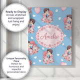 Personalised Name Romantic Couple Kissing Custom  Unique Gift Idea Elegant Feature Canvas Wall Art Print Decor Picture Ready to Hang