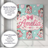 Personalised Name Romantic Couple Kissing Custom  Unique Gift Idea Elegant Feature Canvas Wall Art Print Decor Picture Ready to Hang