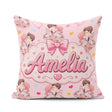 Custom Name Romantic Couple Kissing Floral Bouquet Hearts Hearts Square Filled Cushion Throw Pillow Sofa Bed Home Decor Zip Washable UK Made
