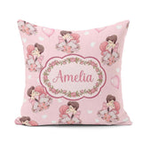 Custom Name Romantic Couple Kissing Floral Bouquet Pattern Soft Square Filled Cushion Throw Pillow Sofa Bed Home Decor Zip Washable UK Made