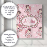 Personalised Name Romantic Couple Kissing Custom  Unique Gift Idea Elegant Feature Canvas Wall Art Print Decor Picture Ready to Hang