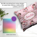 Custom Name Romantic Couple Kissing Floral Bouquet Pattern Soft Square Filled Cushion Throw Pillow Sofa Bed Home Decor Zip Washable UK Made