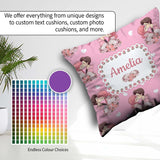 Custom Name Romantic Couple Kissing Floral Bouquet Pattern Light Square Filled Cushion Throw Pillow Sofa Bed Home Decor Zip Washable UK Made
