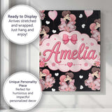 Personalised Name Romantic Couple Kissing Custom  Unique Gift Idea Elegant Feature Canvas Wall Art Print Decor Picture Ready to Hang