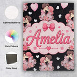 Personalised Name Romantic Couple Kissing Custom  Unique Gift Idea Elegant Feature Canvas Wall Art Print Decor Picture Ready to Hang