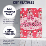 Personalised Name Romantic Couple Kissing Custom  Unique Gift Idea Elegant Feature Canvas Wall Art Print Decor Picture Ready to Hang