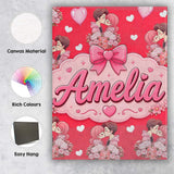 Personalised Name Romantic Couple Kissing Custom  Unique Gift Idea Elegant Feature Canvas Wall Art Print Decor Picture Ready to Hang