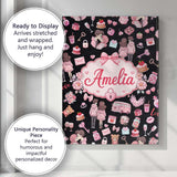 Personalised Name Cute Love Couple Gifts Custom  Unique Gift Idea Elegant Feature Canvas Wall Art Print Decor Picture Ready to Hang