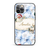 Christmas Santa Reindeer Snowflake Bow Festive Custom Name Protective Phone Case Mobile Cover Durable Everyday Smartphone Shock Resistant