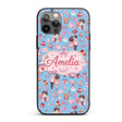 Cute Love Couple Gifts Cakes Teddy Bear Seamless Custom Name Protective Phone Case Mobile Cover Durable Everyday Smartphone Shock Resistant