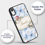 Christmas Santa Reindeer Snowflake Bow Festive Custom Name Protective Phone Case Mobile Cover Durable Everyday Smartphone Shock Resistant