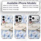 Christmas Santa Reindeer Snowflake Bow Festive Custom Name Protective Phone Case Mobile Cover Durable Everyday Smartphone Shock Resistant