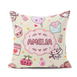 Custom Name Cupid Angels Hearts Sweets Balloon Elements Pattern Square Filled Cushion Throw Pillow Sofa Bed Home Decor Zip Washable UK Made