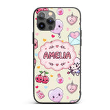 Cute Cupid Angels Hearts Sweets Balloon Love Custom Name Protective Phone Case Mobile Cover Durable Everyday Smartphone Shock Resistant