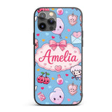 Cute Cupid Angels Hearts Sweets Balloon Love Custom Name Protective Phone Case Mobile Cover Durable Everyday Smartphone Shock Resistant