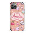 Cute Cupid Angels Hearts Sweets Balloon Love Custom Name Protective Phone Case Mobile Cover Durable Everyday Smartphone Shock Resistant