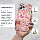 Cute Cupid Angels Hearts Sweets Balloon Love Custom Name Protective Phone Case Mobile Cover Durable Everyday Smartphone Shock Resistant