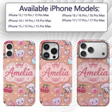 Cute Cupid Angels Hearts Sweets Balloon Love Custom Name Protective Phone Case Mobile Cover Durable Everyday Smartphone Shock Resistant