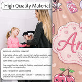 Cute Cupid Angels Hearts Sweets Balloon Love Elements Pattern Peach  Personalised Custom Name Super Soft Fleece Blanket Bed Sofa Throw