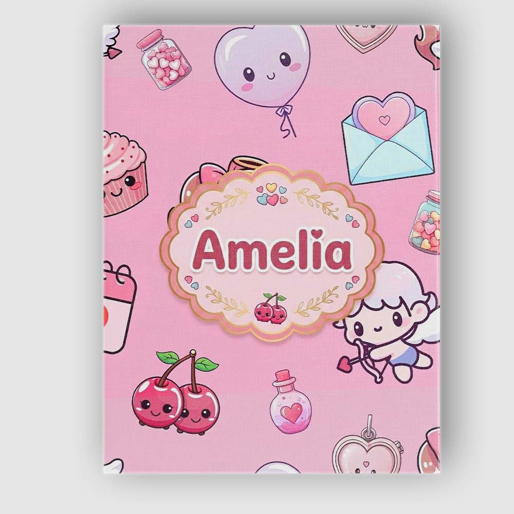 Personalised Name Cute Cupid Angels Hearts Custom  Unique Gift Idea Elegant Feature Canvas Wall Art Print Decor Picture Ready to Hang