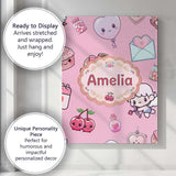 Personalised Name Cute Cupid Angels Hearts Custom  Unique Gift Idea Elegant Feature Canvas Wall Art Print Decor Picture Ready to Hang