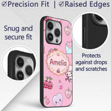 Cute Cupid Angels Hearts Sweets Balloon Love Custom Name Protective Phone Case Mobile Cover Durable Everyday Smartphone Shock Resistant