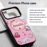 Cute Cupid Angels Hearts Sweets Balloon Love Custom Name Protective Phone Case Mobile Cover Durable Everyday Smartphone Shock Resistant