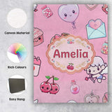 Personalised Name Cute Cupid Angels Hearts Custom  Unique Gift Idea Elegant Feature Canvas Wall Art Print Decor Picture Ready to Hang