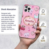 Cute Cupid Angels Hearts Sweets Balloon Love Custom Name Protective Phone Case Mobile Cover Durable Everyday Smartphone Shock Resistant
