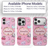 Cute Cupid Angels Hearts Sweets Balloon Love Custom Name Protective Phone Case Mobile Cover Durable Everyday Smartphone Shock Resistant