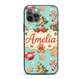 Cute Gingerbread Man Christmas Tree Candy Cane Custom Name Protective Phone Case Mobile Cover Durable Everyday Smartphone Shock Resistant