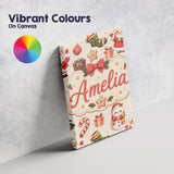 Personalised Name Cute Santa Claus Mrs Custom  Modern Room Accent Elegant Feature Canvas Wall Art Print Decor Picture Ready to Hang