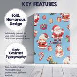 Personalised Name Cute Santa Claus Mrs Custom  Modern Room Accent Elegant Feature Canvas Wall Art Print Decor Picture Ready to Hang