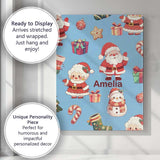 Personalised Name Cute Santa Claus Mrs Custom  Modern Room Accent Elegant Feature Canvas Wall Art Print Decor Picture Ready to Hang