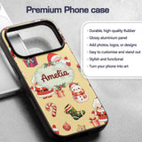 Cute Santa Claus Mrs Claus Snowman Christmas Gift Custom Name Protective Phone Case Mobile Cover Durable Everyday Smartphone Shock Resistant